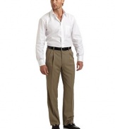 THE LOOKBanded waist with belt loopsFront zip with button tab closurePleated frontSide seam pocketsUnfinished hemBack dartsBack button welt pocketsTHE FITLeg openings, 8Rise, about 11Inseam, about 37THE MATERIALWoolPartially linedCARE & ORIGINDry cleanImportedThis item was originally available for purchase at Saks Fifth Avenue OFF 5TH stores. 
