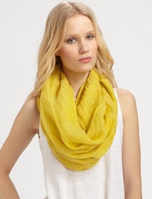 Add a vibrant pop of color with this linen infinity style.82L X 16WDry cleanLinenImported Add a vibrant pop of color with this linen infinity style.82L X 16WDry cleanLinenImported