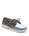 Classic women's stain and water resistant leather boat shoes with mesh insets on sides. Wear them with khakis for a classic look or make them edgy with cuffed boyfriend jeans. Even better, carry it into Spring with your favorite pair of cutoff shorts. A versatile shoe for any season.