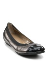 In a smoky metallic hue, the Bogolino flats add sleek, polished style. From Bruno Magli.