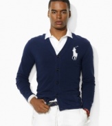 A preppy classic becomes a courtside essential in breathable cotton mesh, finished with a buttoned placket and an embroidered Big Pony at the chest for a handsome flourish.