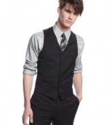 Sharp style with details you can own. This Bar III vest lets you pull it together, your way.