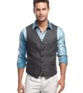 Get a casual style upgrade with this striped vest from INC International Concepts.