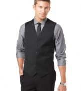 Give your dress-up look a little extra kick with this slim black vest from Tommy Hilfiger.