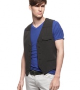 Polish up your downtown style with this vest from Bar III.