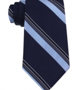 Step in with stripes, and confidence, in this bold tie from DKNY.