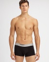 Low-rise brief style, with a square-cut leg opening and logo waistband.Sits at hipContoured pouch95% cotton/5% elastaneMachine washImported