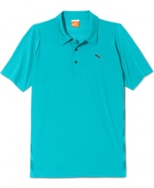 Take your golf style to the next level with this polo golf shirt from Puma, featuring moisture management for increased comfort. Nothing can hold back your swing in this golf shirt! Take your golf style to the next level with this polo golf shirt from Puma, featuring moisture management for increased comfort. Nothing can hold back your swing in this golf shirt!