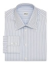Armani Collezioni Light Blue with Navy Stripe Dress Shirt - Slim Fit