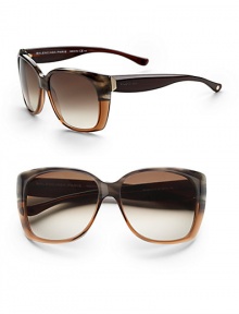 Oversized acetate frames in a modern cat's-eye shape with logo detail written on temple. Available in black with grey shaded lens or brown horn olive with brown gradient lens.100% UV protection Made in Italy Oversized acetate frames in a modern cat's-eye shape with logo detail written on temple. Available in black with grey shaded lens or brown horn olive with brown gradient lens.100% UV protection Made in Italy