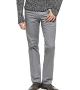 Get a leg up on modern style with these ultra-slim pants from Calvin Klein.