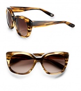 Retro cat's-eye-shaped acetate frames flatter any face shape. Available in horn-brown with brown gradient lens.Plastic temples100% UV protectionMade in Italy 