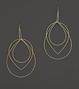 14K gold graduated teardrops move like ripples in a pond.
