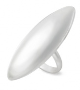 Sleek and stylish with postmodern appeal. Touch of Silver's statement ring is crafted in silver-plated brass for an understated, yet elegant, effect. Approximate length: 1-4/10 inches. Approximate inner diameter: 1/2 inch.