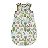 Wide-eyed owls scatter among leafy trees in shades of soft blue, green, brown and grey on a light blue background in cotton, lined in soft flannel with brown trim.The American Academy of Pediatrics and the U.S. Consumer Product Safety Commission have made recommendations for safe bedding practices for babies. When putting infants under 12 months to sleep, remove pillows, quilts, comforters, and other soft items from the crib.