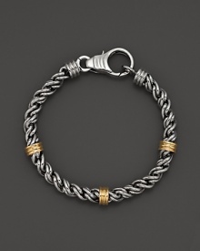 Bright 14K gold enhances the gleam of sterling silver. By Dolan & Bullock. From the Stone Accent Collection. Bright 14K gold enhances the gleam of sterling silver. By Dolan & Bullock. From the Stone Accent Collection.