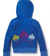 Juicy Couture Girls' Micro Terry Classic Hoodie - Sizes 2-6