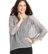 A metallic sheen and high-low hemnline give Alfani's petite sweater a superstar quality! Wear it with jeans, pants, skirts and more!