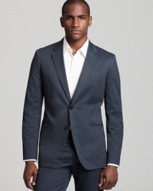 A streamlined sport coat that easily transitions from the office to evening, this Theory blazer ups the style factor while maintaining comfort. A streamlined sport coat that easily transitions from the office to evening, this Theory blazer ups the style factor while maintaining comfort.