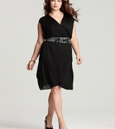 T Bags Plus Size Faux Wrap Dress