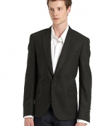 THE LOOKWelt pocket at chestOne-button frontLong sleeves with button cuffsFlap pocketsVented back hemInner welt pocketsTHE FITAbout 27 from shoulder to hemTHE MATERIAL63% wool/37% cottonCARE & ORIGINDry cleanMade in Italy