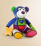 Adorned with an artful patchwork of patterns, this cheery monkey will be your little one's cuddly new best friend.7W X 16HCottonWashable surfaceRecommended for ages 0+Imported