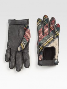 Cold weather essential revamped with buttery soft leather palms and classic check on top.Leather/wool Dry clean by a leather specialist Imported Cold weather essential revamped with buttery soft leather palms and classic check on top.Leather/wool Dry clean by a leather specialist Imported