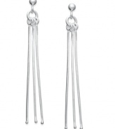 Hot style that moves with you. Slinky drop earrings in sterling silver. Approximate drop: 2-1/2 inches.