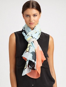 Effortlessly accessorize with this sumptuous silk chiffon wrap adorned with a rainbow of colors.Silk40 X 67Dry cleanImported Effortlessly accessorize with this sumptuous silk chiffon wrap adorned with a rainbow of colors.Silk40 X 67Dry cleanImported