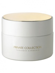 Simple. Luxurious. Elegant. Originally created by Aerin Lauder for herself and her closest friends, Private Collection Tuberose Gardenia combines the rich essences of two magnificent white flowers in a fresh, modern bouquet. The light-textured, all-over moisturizing body creme is luxuriously perfumed with this elegant fragrance. 6.4 oz. Simple. Luxurious. Elegant. Originally created by Aerin Lauder for herself and her closest friends, Private Collection Tuberose Gardenia combines the rich essences of two magnificent white flowers in a fresh, modern bouquet. The light-textured, all-over moisturizing body creme is luxuriously perfumed with this elegant fragrance. 6.4 oz.