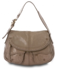 Stash your stuff in style with this chic hobo bag from Lucky Brand - the zip flap and contoured pockets work the boho-chic edge. Stash your stuff in style with this chic hobo bag from Lucky Brand - the zip flap and contoured pockets work the boho-chic edge.