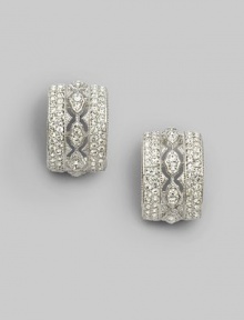 EXCLUSIVELY AT SAKS. From the Eden II Collection. A half hoop design in an ornate array of glimmering crystals.Crystal Rhodium plated Width, about ½ Post backs Imported EXCLUSIVELY AT SAKS. From the Eden II Collection. A half hoop design in an ornate array of glimmering crystals.Crystal Rhodium plated Width, about ½ Post backs Imported