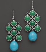 Rich green and sea-blue chrysophrase and turquoise add brilliant color to sterling silver. By Elizabeth Showers.