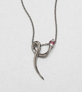 EXCLUSIVELY AT SAKS.COM From the Meadowlark Collection. An exotic yet minimalist design featuring a snake pendant accented with sparking white sapphires and rich rubies on a link chain. Black rhodium-plated sterling silverWhite sapphire and rubyLength, about 16-18 adjustablePendant size, about .6Lobster clasp closureImported 