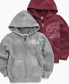 Get that cool hooded look for him with this super soft fleece full-zip hoodie from Timberland.