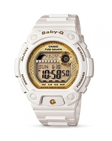 Designed for maximum performance and given modern features, Casio's shock-resistant watch is an irresistibly sporty choice. Wear it to make waves. Designed for maximum performance and given modern features, Casio's shock-resistant watch is an irresistibly sporty choice. Wear it to make waves.