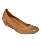 If looks could kill. The Felony shoes by Lucky Brand take flats to the next level with an easy demi-wedge and sexy, studded toe cap.