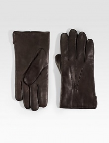 EXCLUSIVELY OURS. A must-have this season and for years to come in fine nappa leather with cashmere linings for incomparable warmth.Dry clean by leather professional Made in Italy
