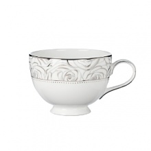 The couture designer Monique Lhuillier celebrates her first creative collaboration with Waterford Crystal with the Sunday Rose Collection. Inspired by her iconic Sunday Rose wedding gown, this formal tea cup is a sophisticated symphony of fine bone china and precious platinum details. The couture designer Monique Lhuillier celebrates her first creative collaboration with Waterford Crystal with the Sunday Rose Collection. Inspired by her iconic Sunday Rose wedding gown, this formal tea cup is a sophisticated symphony of fine bone china and precious platinum details.