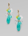 A whimsical creation of vibrant glass beads.Glass 12k goldplating Length, about 3 Lever backs Imported