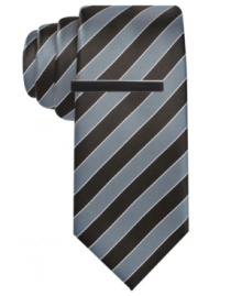 Classic with a modern twist. Stripes never looked so good thanks to this silk creation by Alfani RED. Classic with a modern twist. Stripes never looked so good thanks to this silk creation by Alfani RED.