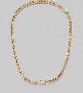 From the Classic Chain Collection. A signature 18K gold chain features a dazzling diamond pavé clasp.Diamond, about 0.18 tcw 18K gold Length, about 16 Clasp closure Made in Bali