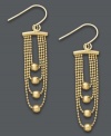 All that glitters in gold. These intricate drop earrings feature a four-strand chandelier design with polished accent beads. Crafted in 14k gold. Approximate drop: 1-1/2 inches.