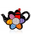 As fresh as it gets, this mini Flower teapot blooms with the vivid colors and bold patterns of Brazilian pop artist Romero Britto.