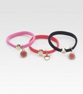 A set of three brilliant hair accessories with 10K goldplated, logo-embellished charms.Smooth elastic bands10K gold plating, brass, zinc, polyester and enamelLogo charms and beadsImported