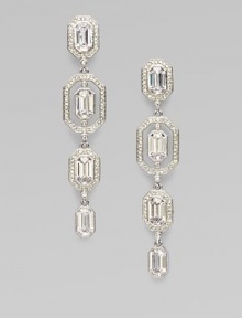 EXCLUSIVELY AT SAKS. Embellished in sparkling stones, this graduated drop design is as elegant as it is sleek. Rhodium plated brassCrystalsCubic zirconiaDrop, about 2Post backImported EXCLUSIVELY AT SAKS. Embellished in sparkling stones, this graduated drop design is as elegant as it is sleek. Rhodium plated brassCrystalsCubic zirconiaDrop, about 2Post backImported