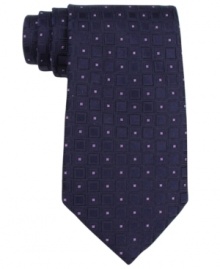 Take an outside of the box approach to business style with the pop of this quilted tie from Club Room. Take an outside of the box approach to business style with the pop of this quilted tie from Club Room.