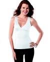This simply elegant wrap camisole features sleek fabric and powerful compression for stylish everyday shaping. This faux wrap adds a chic touch without the bulk. #988