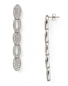 Work elegant lines with these open linkdrop earrings from Lora Paolo. Crafted of rhodium plate and striking inset crystals, it's sure to be a signature accessory.
