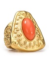 Exotic-jewels are big news this season, and T Tahari's coral and gold-tone stretch ring is an easy way to nod to the trend. Slip it on to update your style.